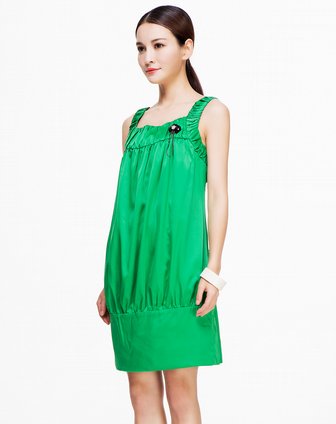 [ d2c ] 可爱甜美绿色吊带连衣裙