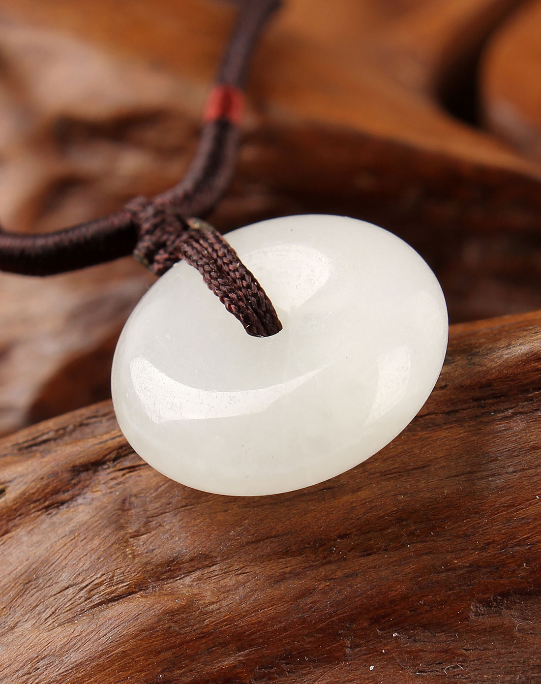 白天然碳酸盐玉平安扣吊坠附证书