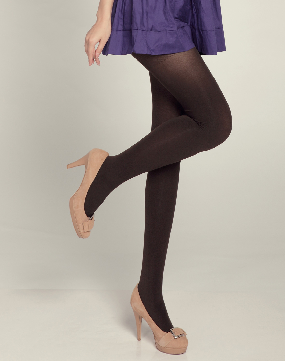 宝娜斯 2双装 280d超细纤维娟绒连裤袜(咖啡色)