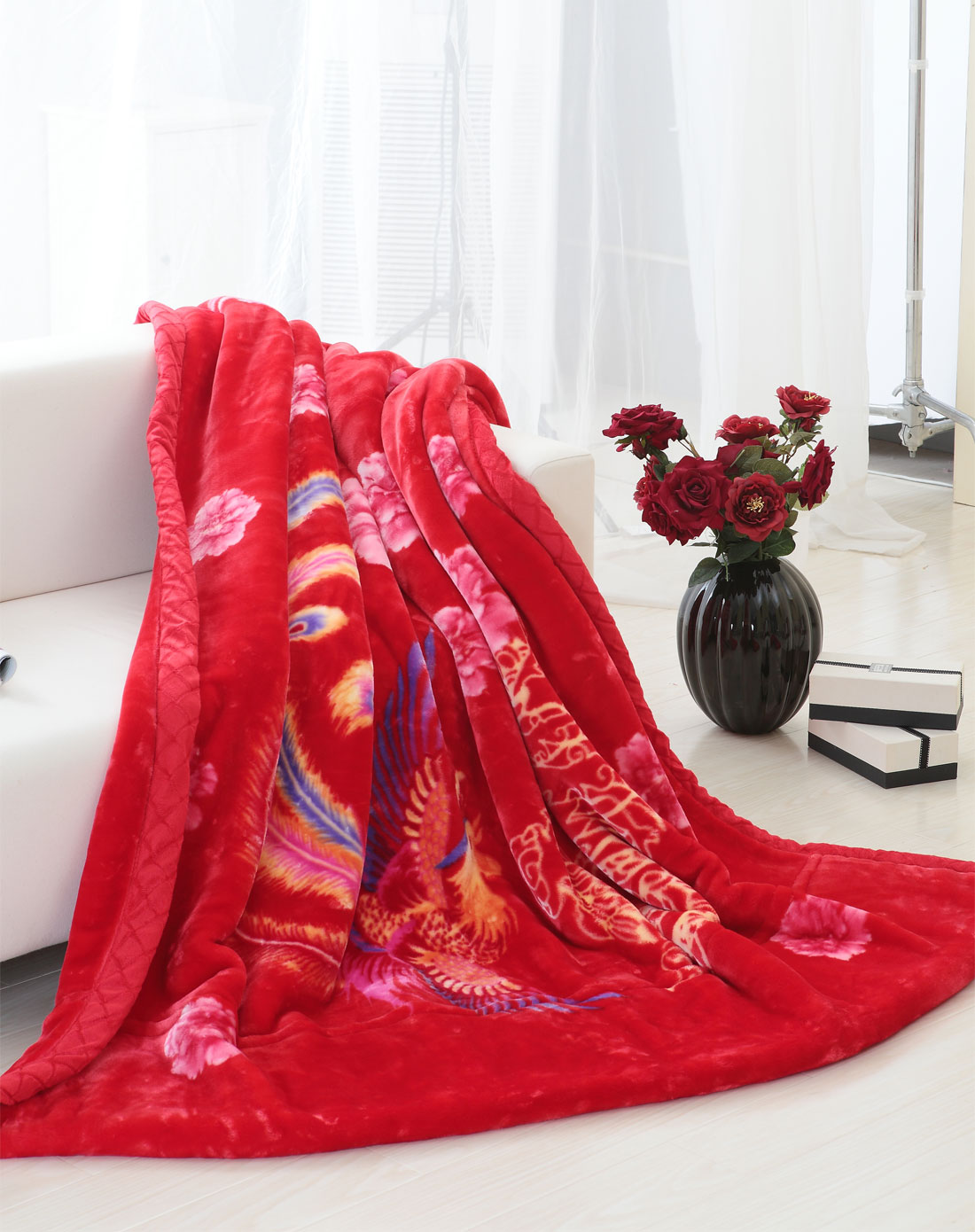 拉舍尔毛毯-龙章凤彩180*230cm