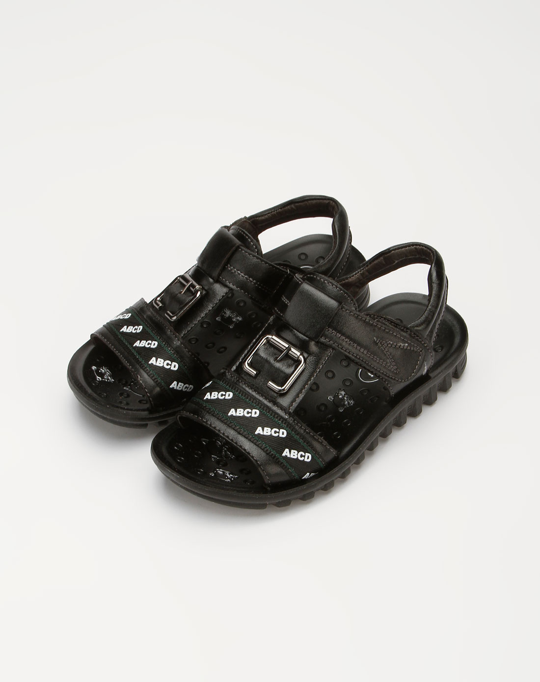 [ 蓝猫 ] 男中童黑色皮凉鞋(31-37)