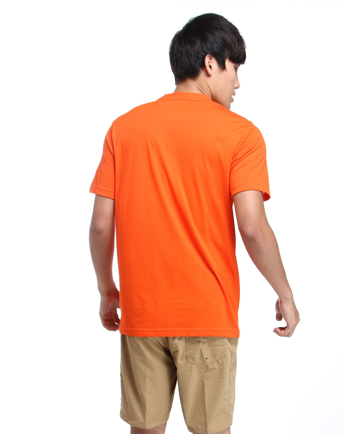 > 男款深桔色波点印图短袖t恤