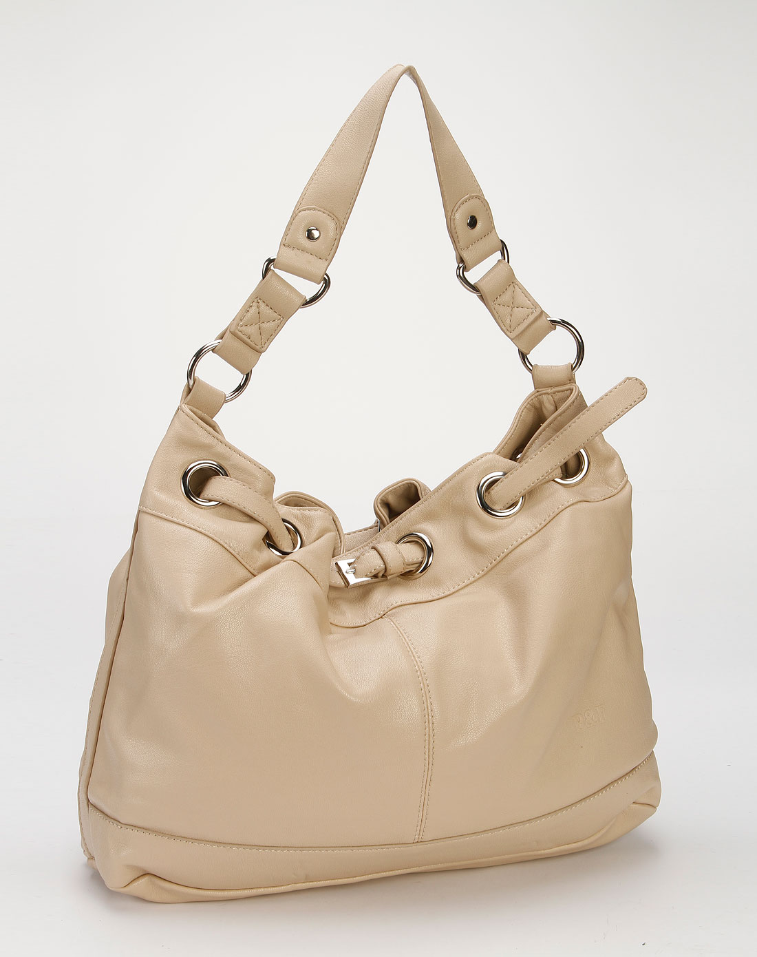 p&f 女款浅杏色时尚手拎包