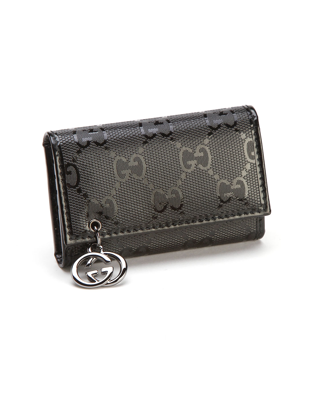 gucci 女款黑色印logo钥匙包