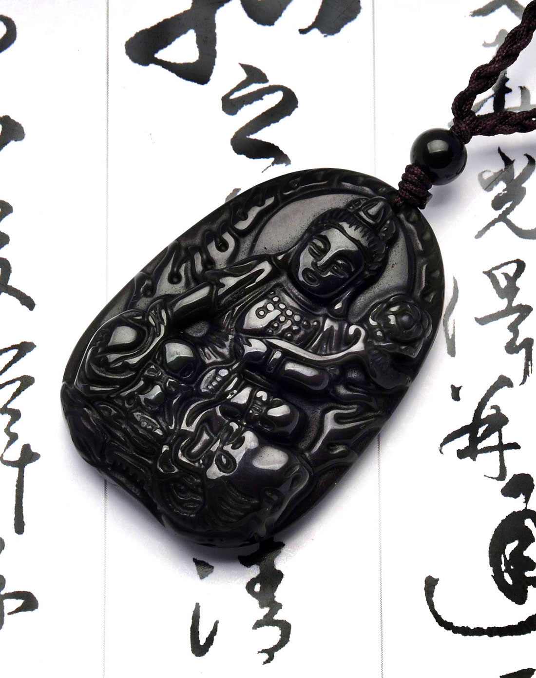 黑曜石守护神吊坠普贤菩萨(辟邪化煞)