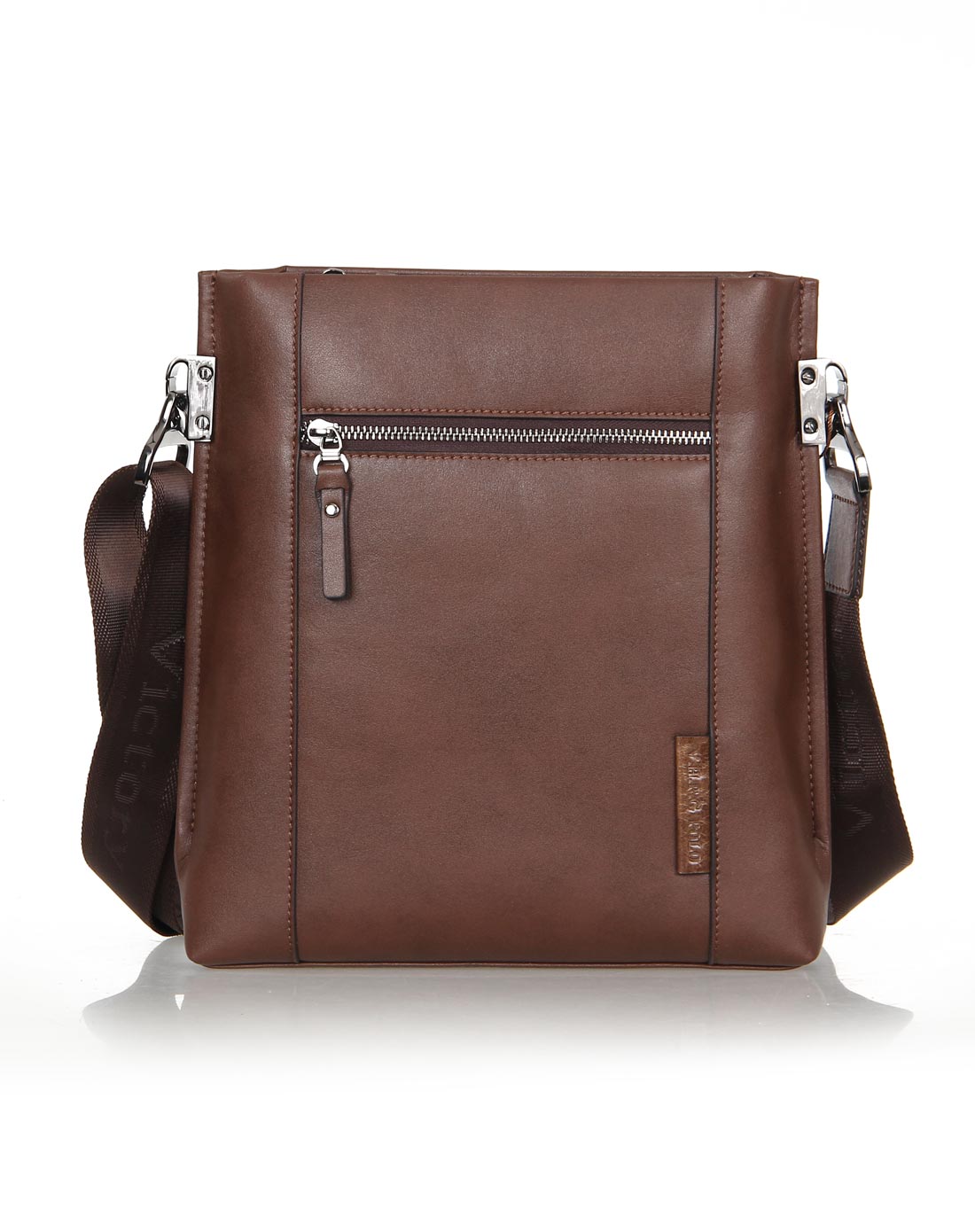 [ 维多利保罗 ] 啡色超细纤维皮革斜跨包