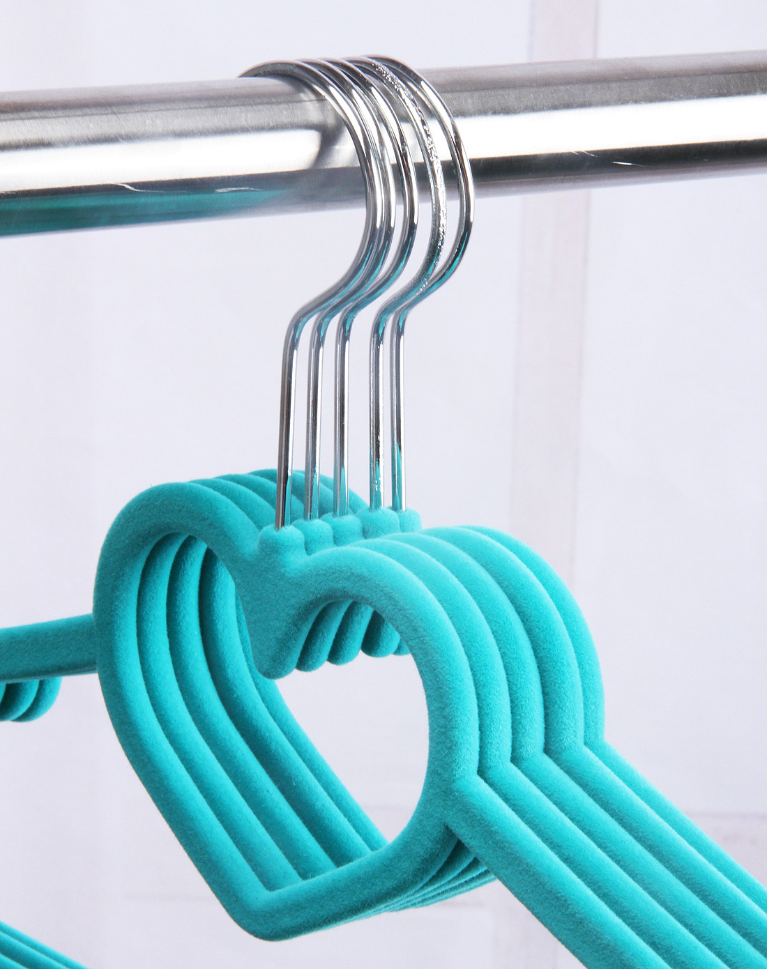 爱心植绒深青色衣架20入