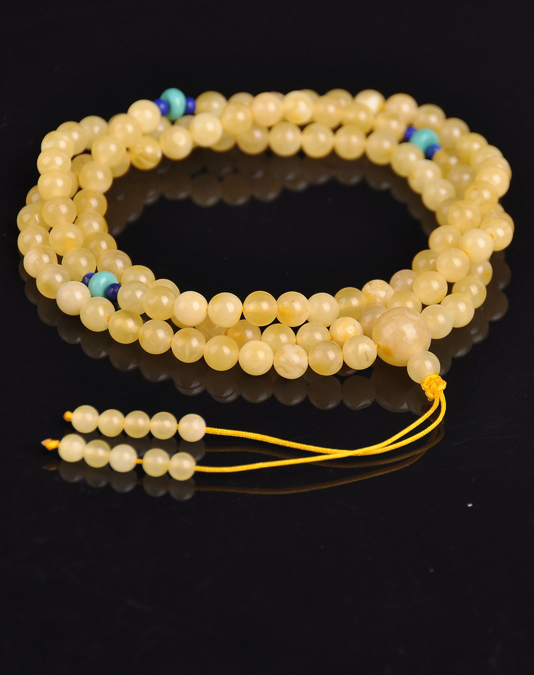 [ 昊天琥珀 ] 108佛珠 祈福保健珠串蜜蜡佛珠链