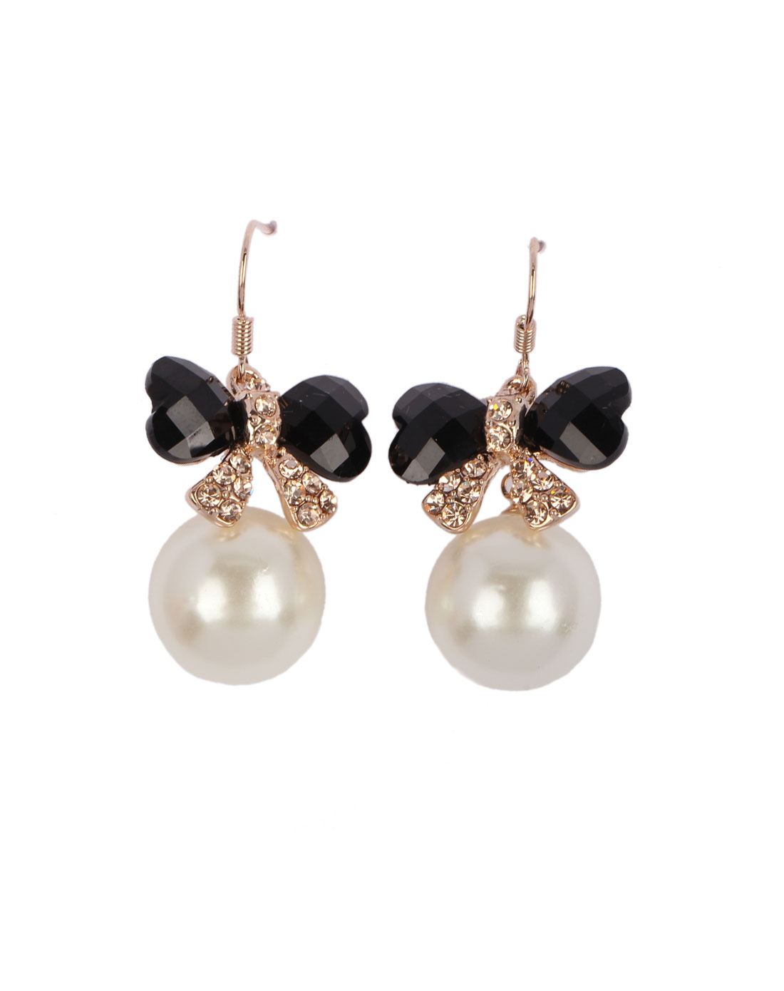 蝴蝶结珍珠耳环