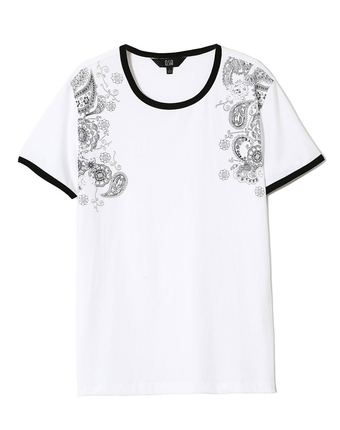 [ osa ] 白色设计感图案短袖t恤