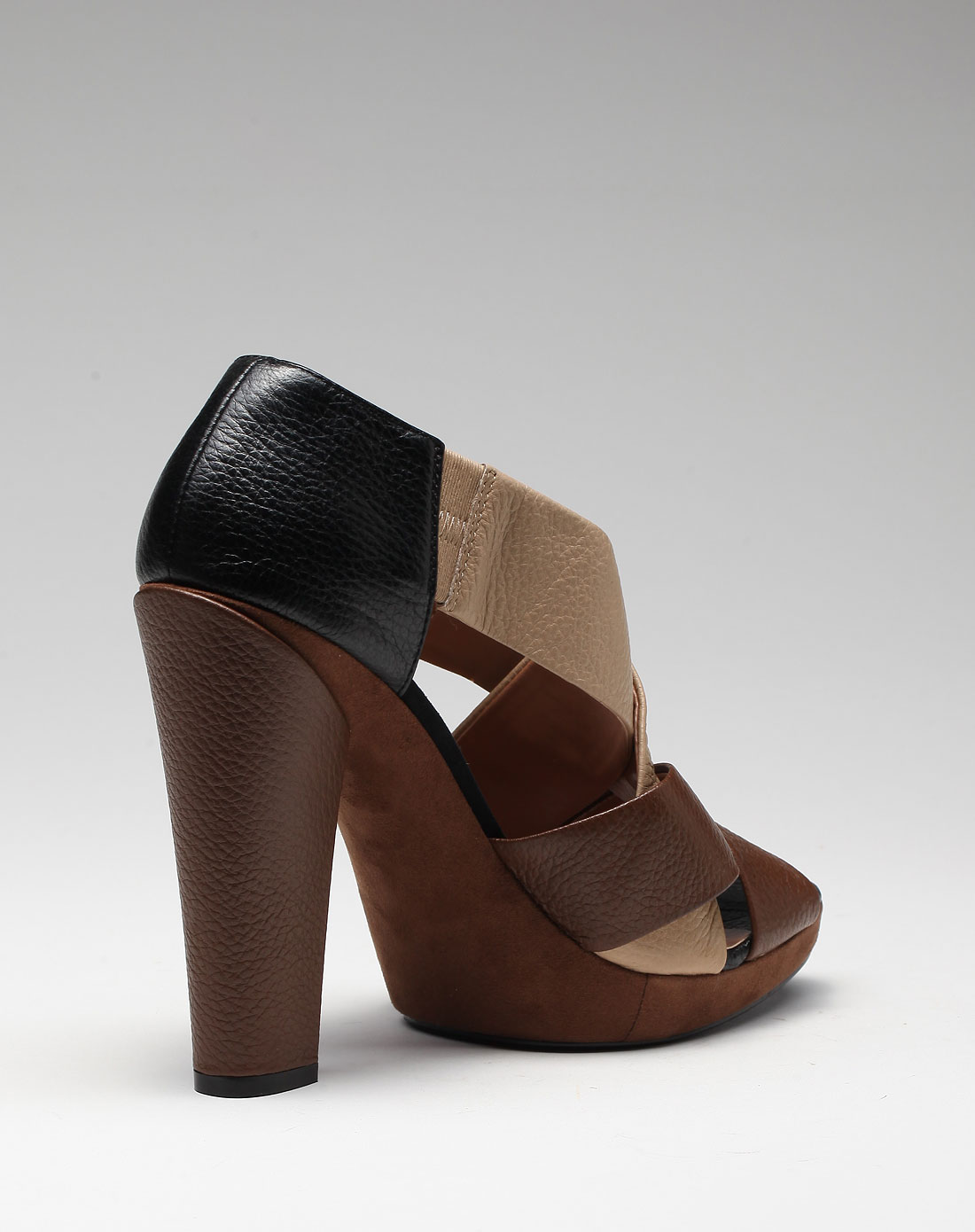 espinosa女鞋eqiq 咖黑色荔枝纹拼色高跟凉鞋iq11223004f75_唯品会