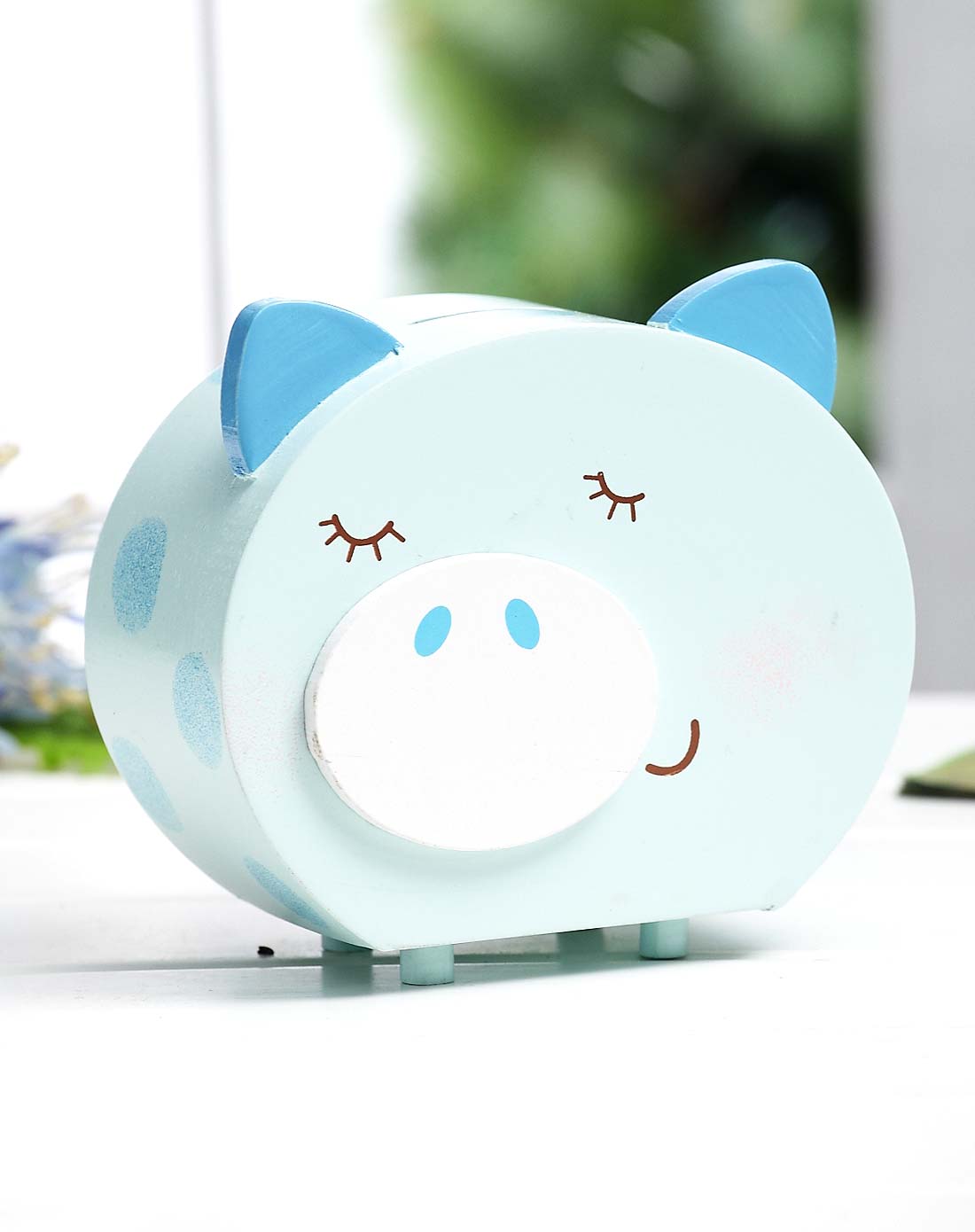 儿童卡通环保木质印花储蓄罐