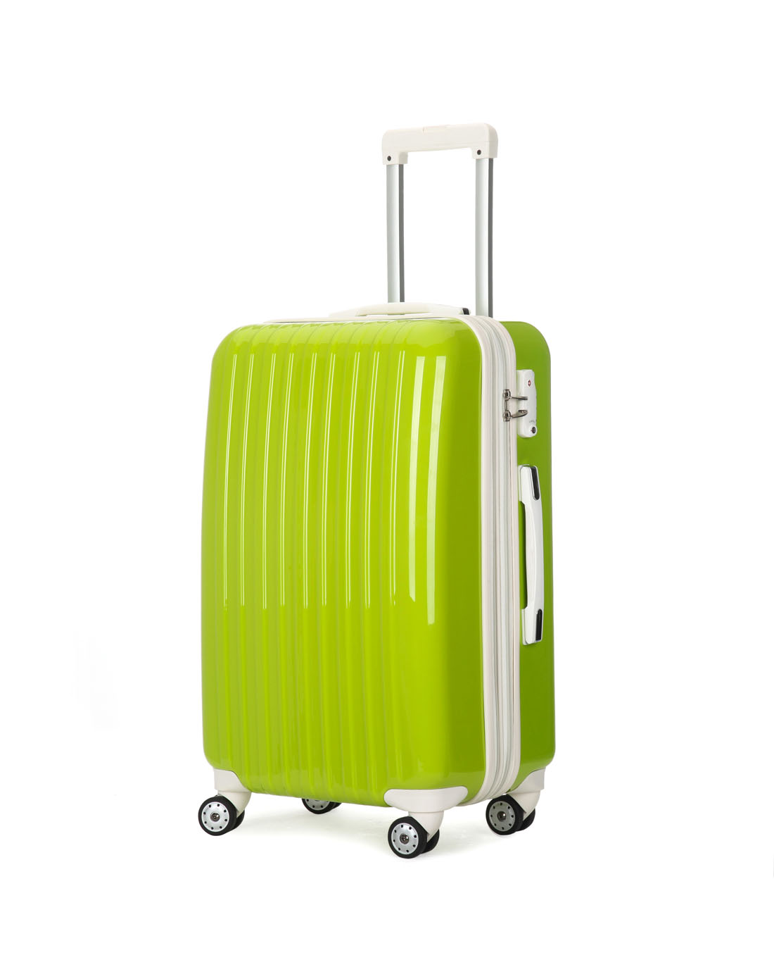 中性款浅绿色pc拉杆箱 24寸