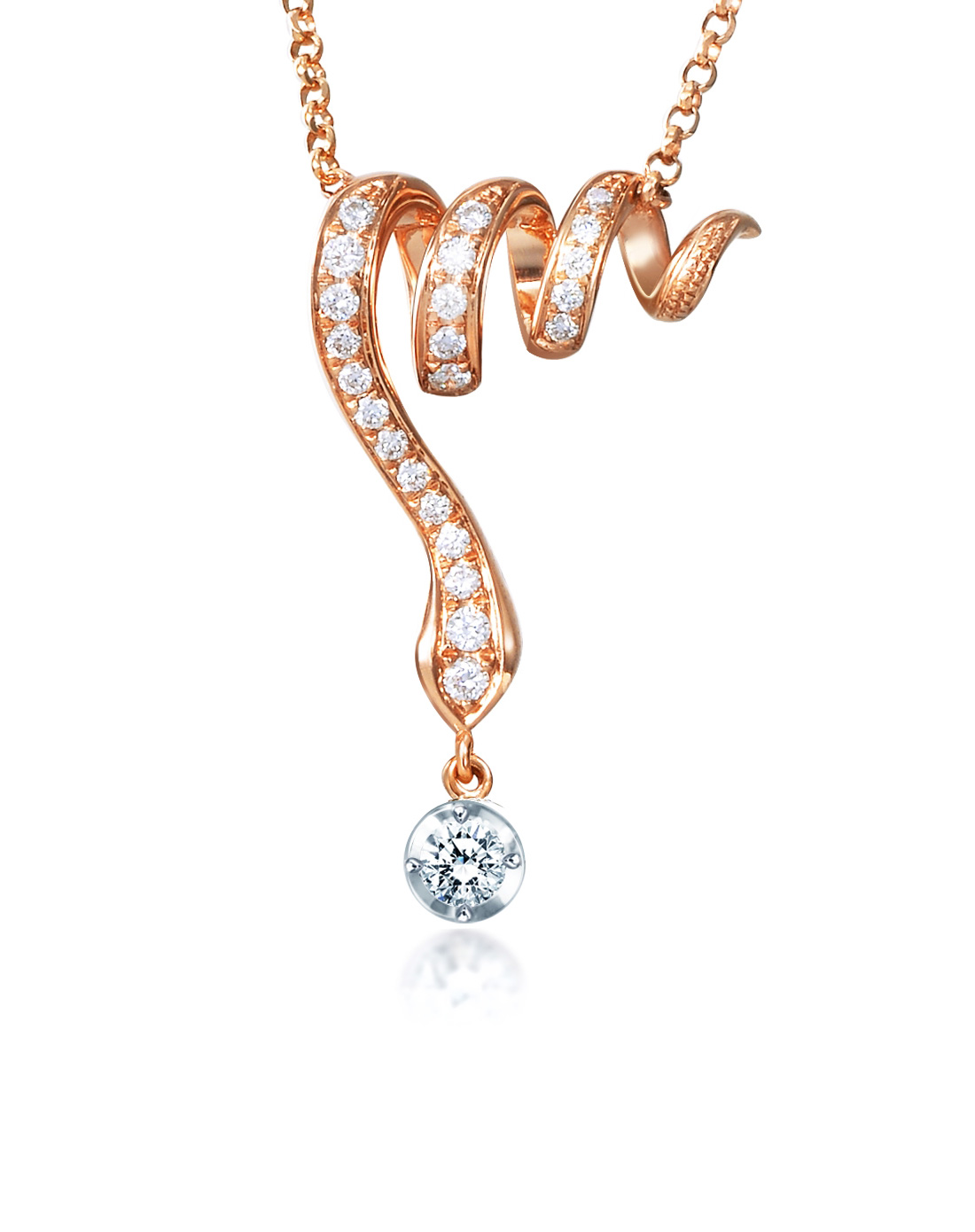 周生生珠宝-18k红色黄金镶钻炫肖系列生肖-蛇(吊坠 项链)