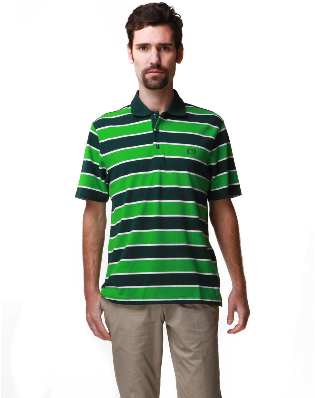 绿色短袖翻领t恤polo衫