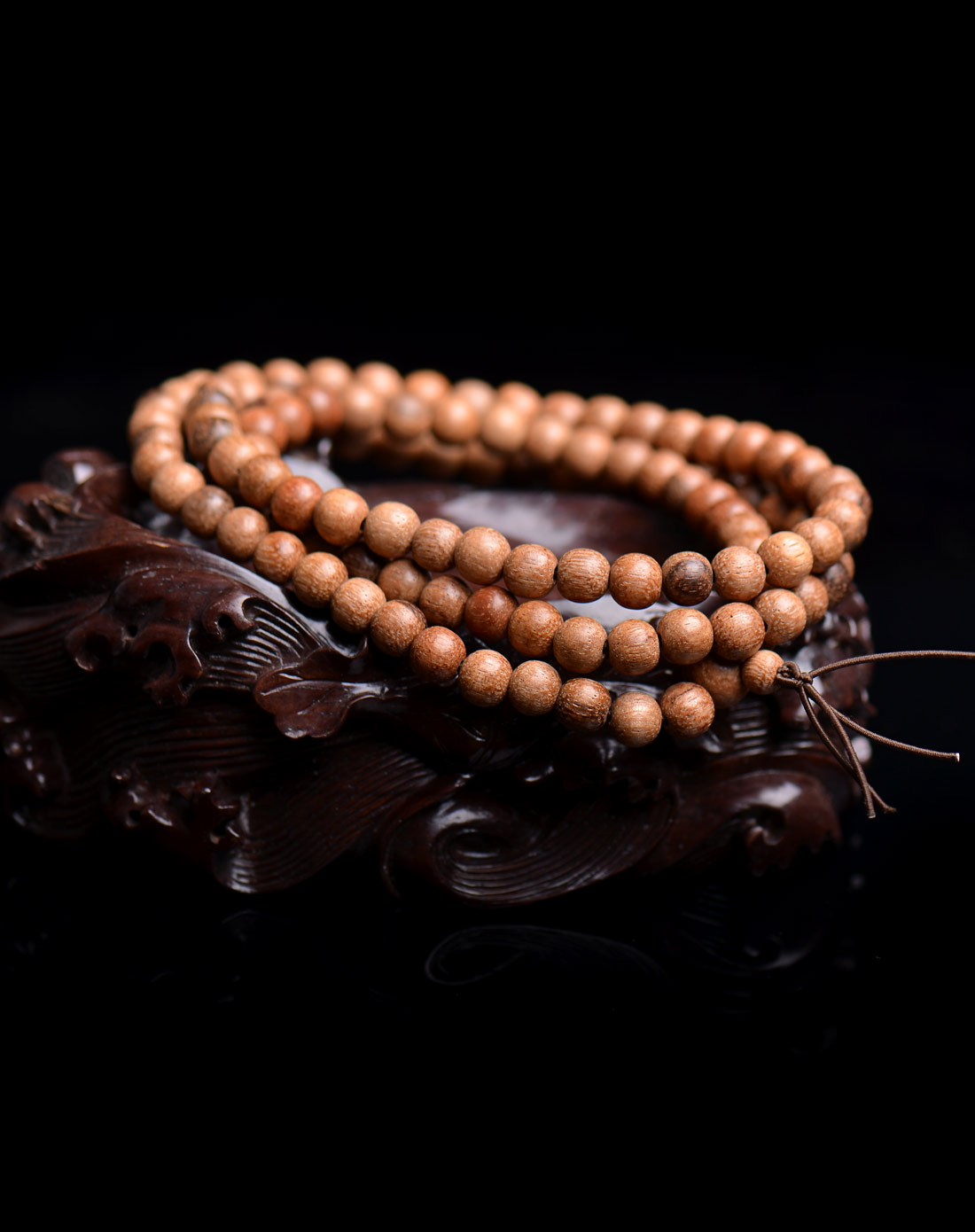 越南黄沙沉奇楠沉香108佛珠手链