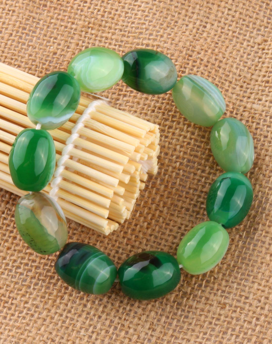 天然绿玛瑙手串