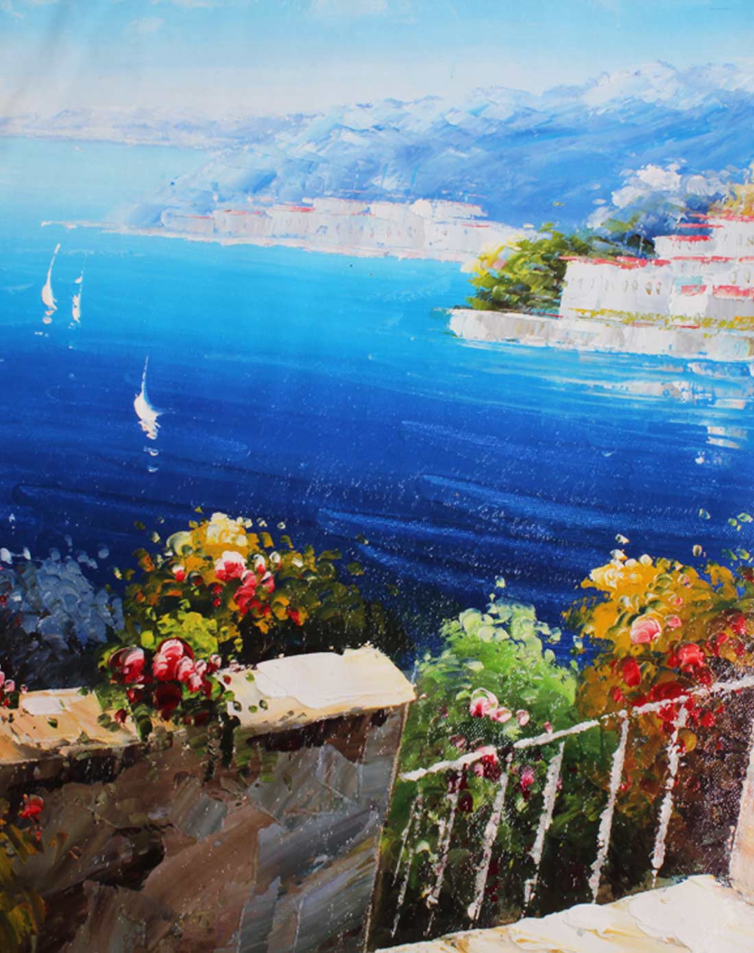 纯手绘油画画芯-情迷地中海