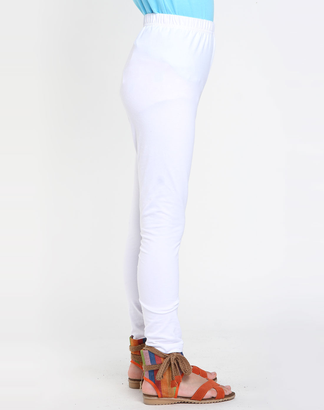 女童米白紧身裤