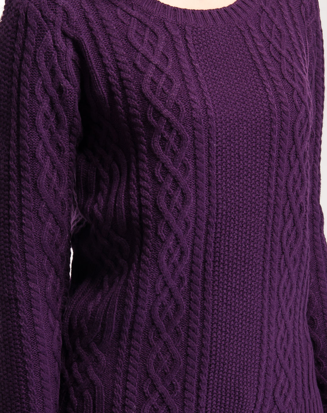 [ 艾金诺 ] 紫色桂花针套衫毛衣
