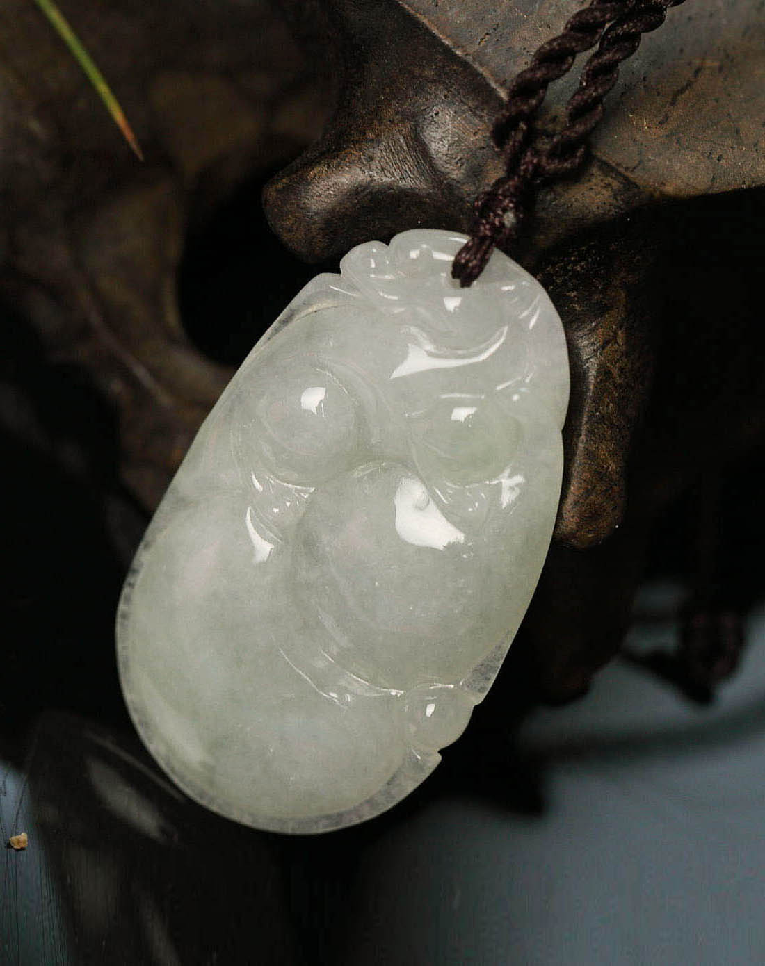 [ royal gem ] 天然翡翠冰种蛋清地福禄相随(权威鉴定证书)