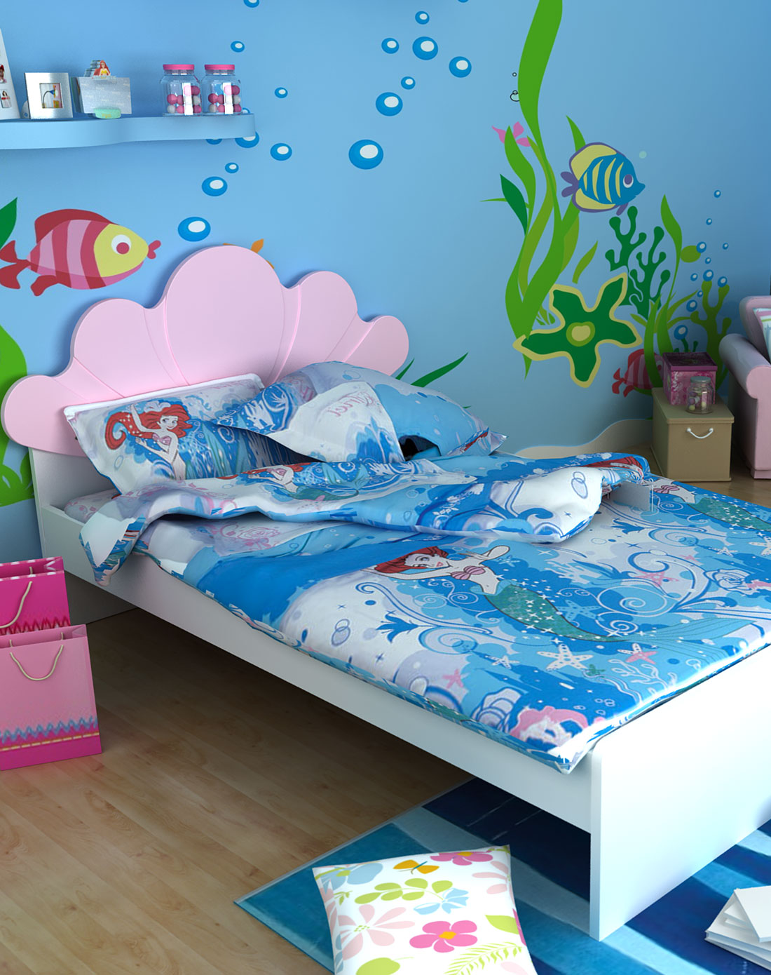 > 美人鱼1.2米床