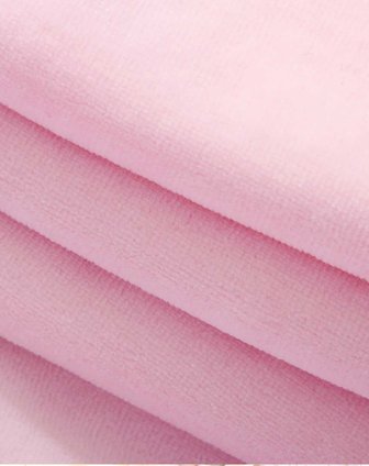 女童淡粉红色连帽天鹅绒长袖套装